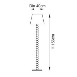 Luminosa Lighting Luminosa Cane Natural Bamboo Floor Lamp With Marlin Blue Fabric Ripple Shade 40Cm E27 - thumbnail 8
