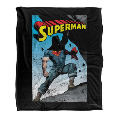 DC comics Superman Alternate Silky Supersoft Blanket Black/multicoloured (One Size) - image 1