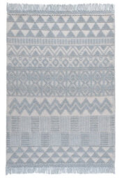 Duck Egg Geometric Kilim Luxurious Modern Wool Moroccan Wool Hand Made Rug For Dining Room Bedroom & Living Room-160Cm X 220Cm - thumbnail 8