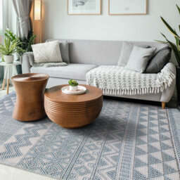 Duck Egg Geometric Kilim Luxurious Modern Wool Moroccan Wool Hand Made Rug For Dining Room Bedroom & Living Room-160Cm X 220Cm - thumbnail 2