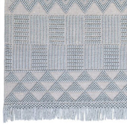 Duck Egg Geometric Kilim Luxurious Modern Wool Moroccan Wool Hand Made Rug For Dining Room Bedroom & Living Room-160Cm X 220Cm - thumbnail 3