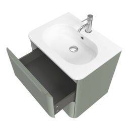 GoodHome Nevado Matt Green Wall-Mounted Vanity Unit & Basin Set (W)600mm (H)600mm - thumbnail 4