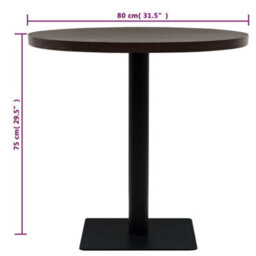 Berkfield Elegant Bistro Table Mdf And Steel Round 80X75 Cm Dark Ash - thumbnail 6