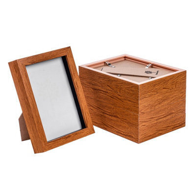 "Nicola Spring 5 X 7"" Photo Frames - Dark Wood - 3D Photo Frame Picture Frame Box Portrait Display Case (20 X 15Cm) Set Of 5" - image 1
