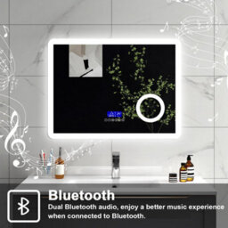 Sline 1000X600mm Bluetooth Led Bathroom Mirror With 3-Colour Modes Demister Pad Magnifying Glass Digital Display Panel - thumbnail 6