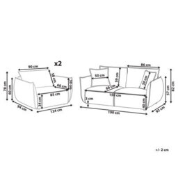 Wyld And Coco Novaliving Taupe Fabric Living Room Set - Low Profile Sofa And Armchairs. - thumbnail 4
