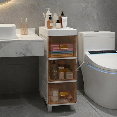 3 Tier Tea Slim Storage Cabinet Narrow Slide Out Drawers Bathroom Kitchen Gap Storage Unit - image 1