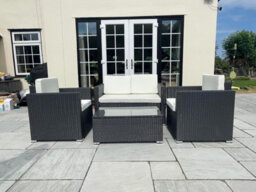 Nustone 4 Seater Rattan Garden Furniture Sofa Lounging Set With A 2 Seater Sofa, 2 Armchairs With Luxury Cushions  - thumbnail 3