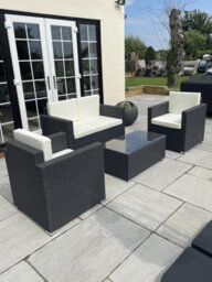 Nustone 4 Seater Rattan Garden Furniture Sofa Lounging Set With A 2 Seater Sofa, 2 Armchairs With Luxury Cushions  - thumbnail 2