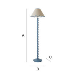 Valuelights Bobbles Powder Blue Bobbin Floor Lamp With Blue Trim Scallop Shade - thumbnail 8