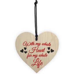 Red Ocean Whole Heart Whole Life Wooden Hanging Heart Plaque - thumbnail 5