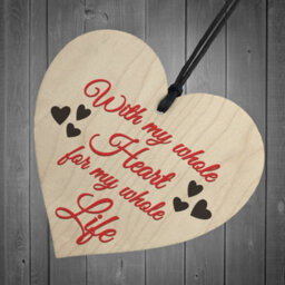 Red Ocean Whole Heart Whole Life Wooden Hanging Heart Plaque - thumbnail 6