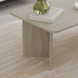 Decortie Sam 100Cm Rectangular Coffee Table With Radius Edges, Travertine 2-Panel Base - thumbnail 4