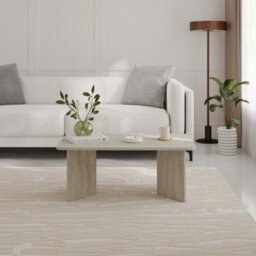 Decortie Sam 100Cm Rectangular Coffee Table With Radius Edges, Travertine 2-Panel Base - thumbnail 5