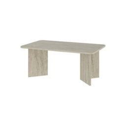 Decortie Sam 100Cm Rectangular Coffee Table With Radius Edges, Travertine 2-Panel Base - thumbnail 2