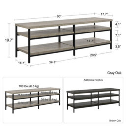 Dorel Elmwood Tv-Stand Distressed Grey Oak - thumbnail 6