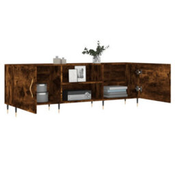 Berkfield Tv Cabinet Smoked Oak 150X30X50 Cm Engineered Wood - thumbnail 4