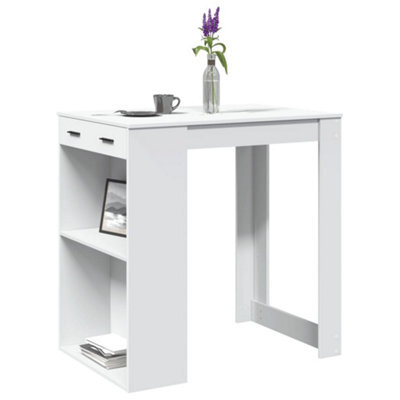 Berkfield Bar Table White 102X70X103.5 Cm Engineered Wood - image 1