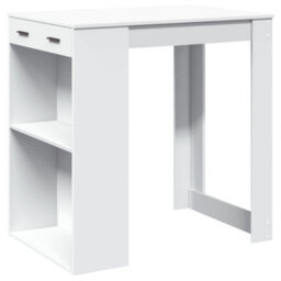 Berkfield Bar Table White 102X70X103.5 Cm Engineered Wood - thumbnail 2