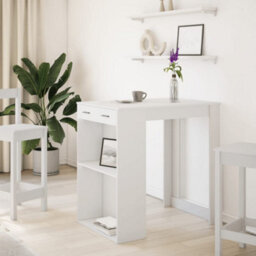 Berkfield Bar Table White 102X70X103.5 Cm Engineered Wood - thumbnail 3