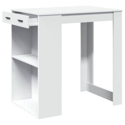 Berkfield Bar Table White 102X70X103.5 Cm Engineered Wood - thumbnail 4
