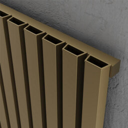 Clifton 575mm (H) X 1407mm (W) - Bronze Single Panel Horizontal Aluminium Radiator (Ryhall) - (0.57M X 1.40M) - Depth 60mm - thumbnail 2