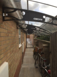 Canofix UK Canofix Door Canopy Pc 7000 Width X 1500 Projection (Black Bracket - Clear Sheet) - thumbnail 2