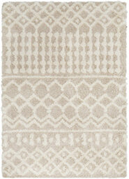 Livabliss Urban Shaggy-Geometric Cream Beige Soft Plush Pile Living Bedroom Rug 130 X 170 Cm Easy Care, Non Shedding - thumbnail 1