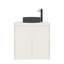Royal Bathrooms Royal Bathroom Elmore 800mm Classic White Freestanding Countertop Bathroom Vanity Unit 2 Door With Art Round Basin - thumbnail 7
