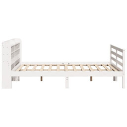 Berkfield Bed Frame With Headboard Without Mattress White 180X200 Cm Super King - thumbnail 5