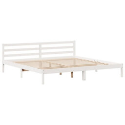 Berkfield Bed Frame With Headboard Without Mattress White 180X200 Cm Super King - thumbnail 7