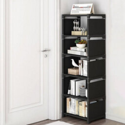 Thehotsale 6-Tier Plastic Shoe Rack Freestanding Adjustable Shoe Storage Rack Black - thumbnail 2