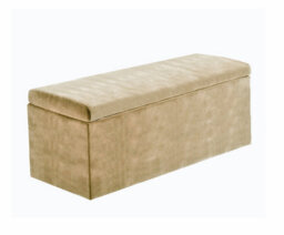 150Cm Large Plain Safar Storage Ottoman Box, Mink Plush Velvet Upholstered Deep Storage Ottoman End Of Bed Bench - thumbnail 4