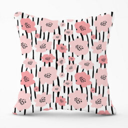 Warren Reed Designer Pastel Pink Flowers Outdoor Cushion 45Cm X 45Cm - thumbnail 1
