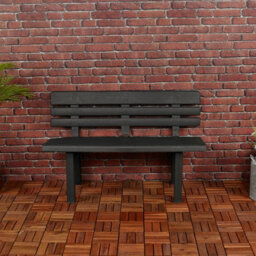 Urbn-Garden Urbn Garden Anthracite  2 Seater Plastic Garden Bench Weather Resistant Waterproof Outdoor Furniture - thumbnail 2