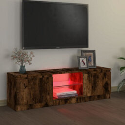 Vidaxl Tv Cabinet With Led Lights Smoked Oak 120X30X36 Cm - thumbnail 3