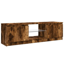 Vidaxl Tv Cabinet With Led Lights Smoked Oak 120X30X36 Cm - thumbnail 7