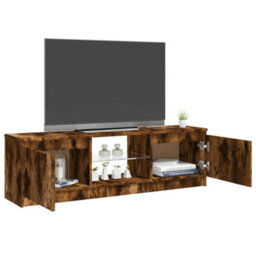 Vidaxl Tv Cabinet With Led Lights Smoked Oak 120X30X36 Cm - thumbnail 6