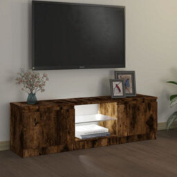 Vidaxl Tv Cabinet With Led Lights Smoked Oak 120X30X36 Cm - thumbnail 5