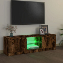 Vidaxl Tv Cabinet With Led Lights Smoked Oak 120X30X36 Cm - thumbnail 4