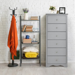 Costway Chest Of Drawers Free Standing 6 Drawers Wooden Storage Cabinet W/ Metal Handles - thumbnail 5
