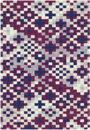 Aspect Furniture Multi Fractals Vintage Geometric Check Pattern Rug (Pink/blue/grey/cream),120X170Cm - thumbnail 4