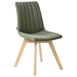 Beliani Set Of 2 Dining Chairs Calgary Fabric Dark Green - thumbnail 4