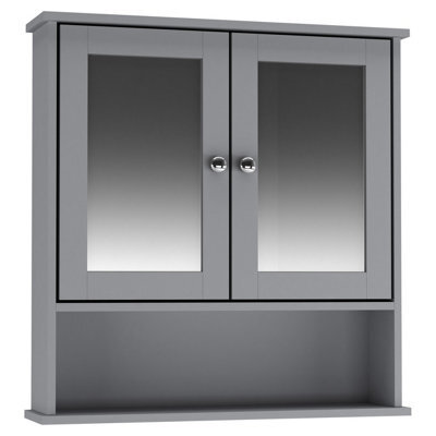 Urbn-Living Urbnliving - Grey - Wall Mirror Cabinet - image 1