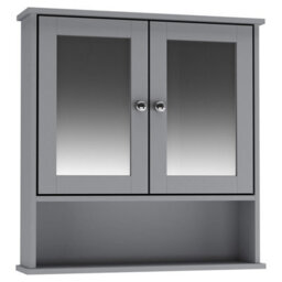 Urbn-Living Urbnliving - Grey - Wall Mirror Cabinet - thumbnail 1