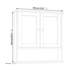 Urbn-Living Urbnliving - Grey - Wall Mirror Cabinet - thumbnail 4