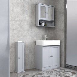 Urbn-Living Urbnliving - Grey - Wall Mirror Cabinet - thumbnail 2