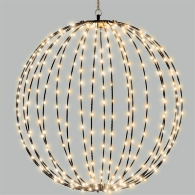 Xmas Haus 40Cm 180 Warm White Led Black Plastic Ball - image 1