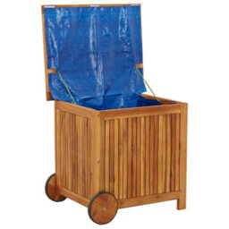 Berkfield Garden Storage Box With Wheels 60X50X58 Cm Solid Wood Acacia - thumbnail 6