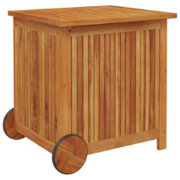 Berkfield Garden Storage Box With Wheels 60X50X58 Cm Solid Wood Acacia - thumbnail 3